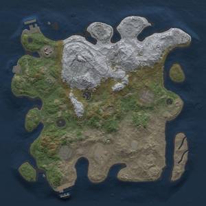 Thumbnail Rust Map: Procedural Map, Size: 3478, Seed: 1, 15 Monuments