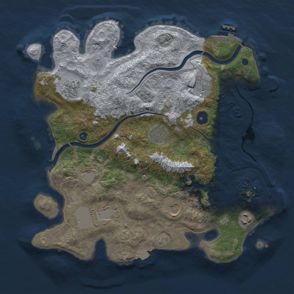 Rust Map: Procedural Map, Size: 3544, Seed: 1248651491, 13 Monuments