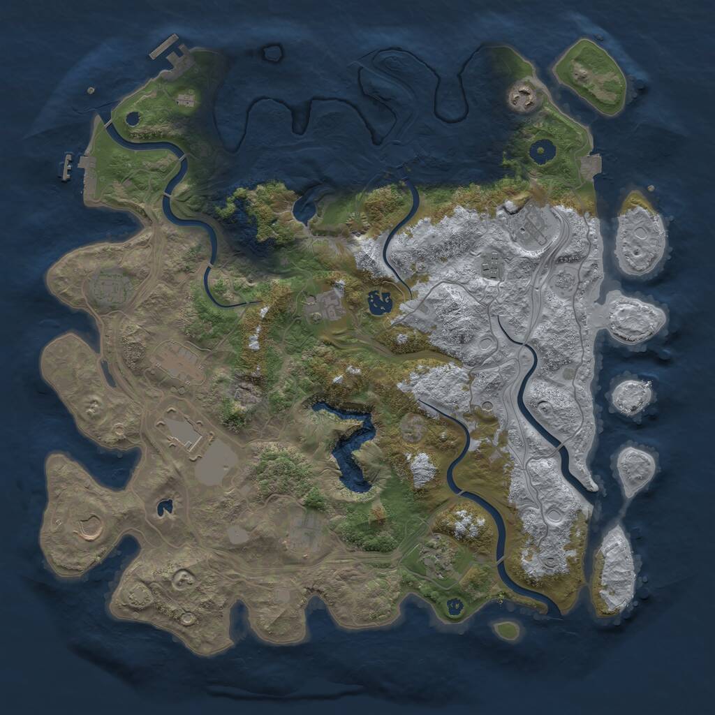 Rust Map: Procedural Map, Size: 4250, Seed: 128821277, 17 Monuments