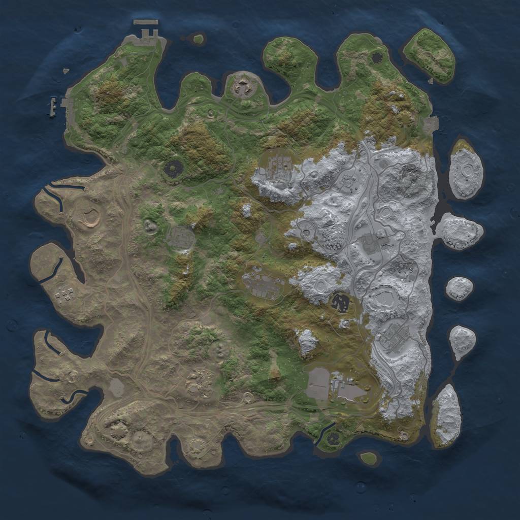 Rust Map: Procedural Map, Size: 4250, Seed: 128821277, 19 Monuments