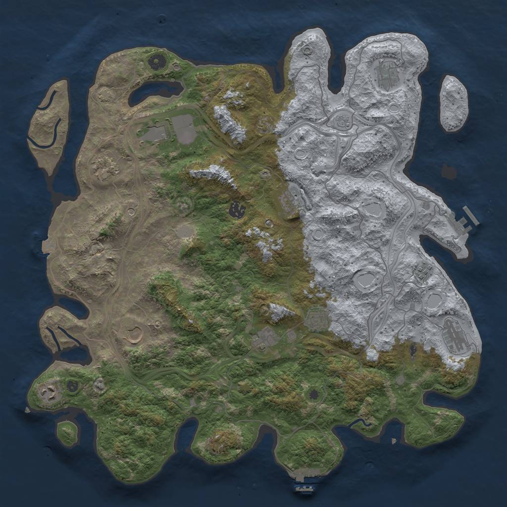 Rust Map: Procedural Map, Size: 4500, Seed: 949264488, 19 Monuments