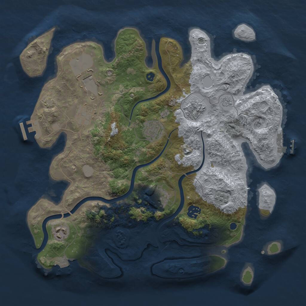 Rust Map: Procedural Map, Size: 3500, Seed: 309201520, 14 Monuments