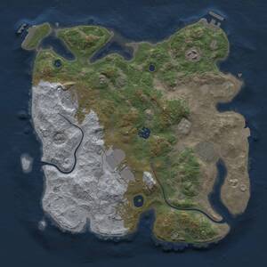 Thumbnail Rust Map: Procedural Map, Size: 3500, Seed: 1963598415, 13 Monuments