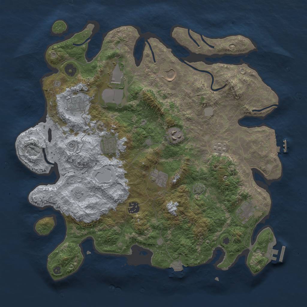 Rust Map: Procedural Map, Size: 3850, Seed: 112712, 17 Monuments