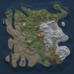 Thumbnail Rust Map: Procedural Map, Size: 3500, Seed: 1304594853, 17 Monuments