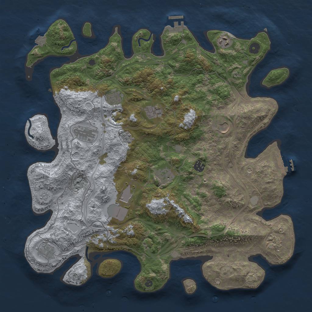 Rust Map: Procedural Map, Size: 4250, Seed: 802297709, 19 Monuments