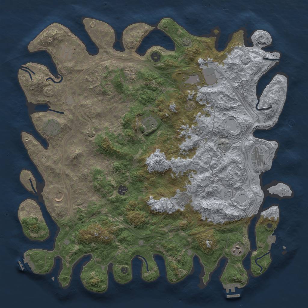 Rust Map: Procedural Map, Size: 4750, Seed: 555206343, 19 Monuments