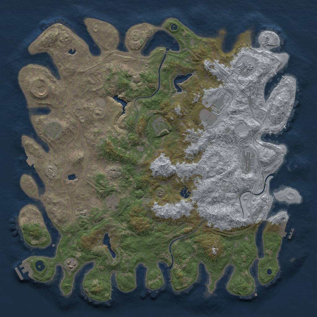 Rust Map: Procedural Map, Size: 4750, Seed: 555206343, 16 Monuments