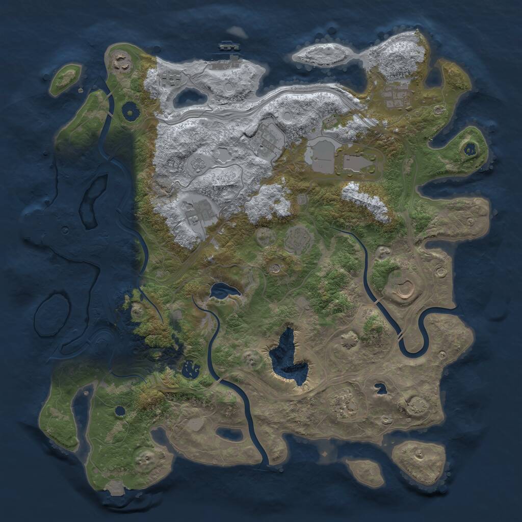 Rust Map: Procedural Map, Size: 4250, Seed: 1995313969, 16 Monuments