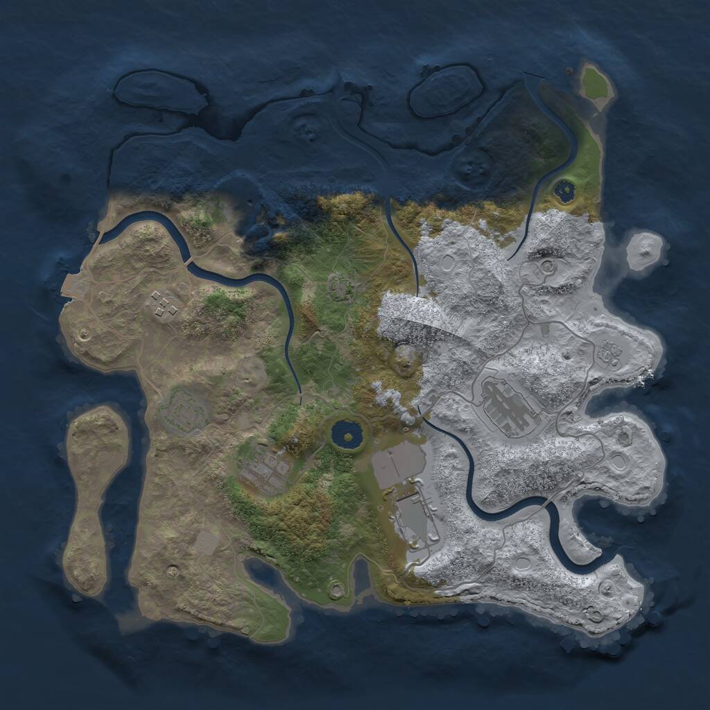 Rust Map: Procedural Map, Size: 3500, Seed: 403058437, 10 Monuments