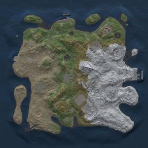 Thumbnail Rust Map: Procedural Map, Size: 3500, Seed: 403058437, 16 Monuments