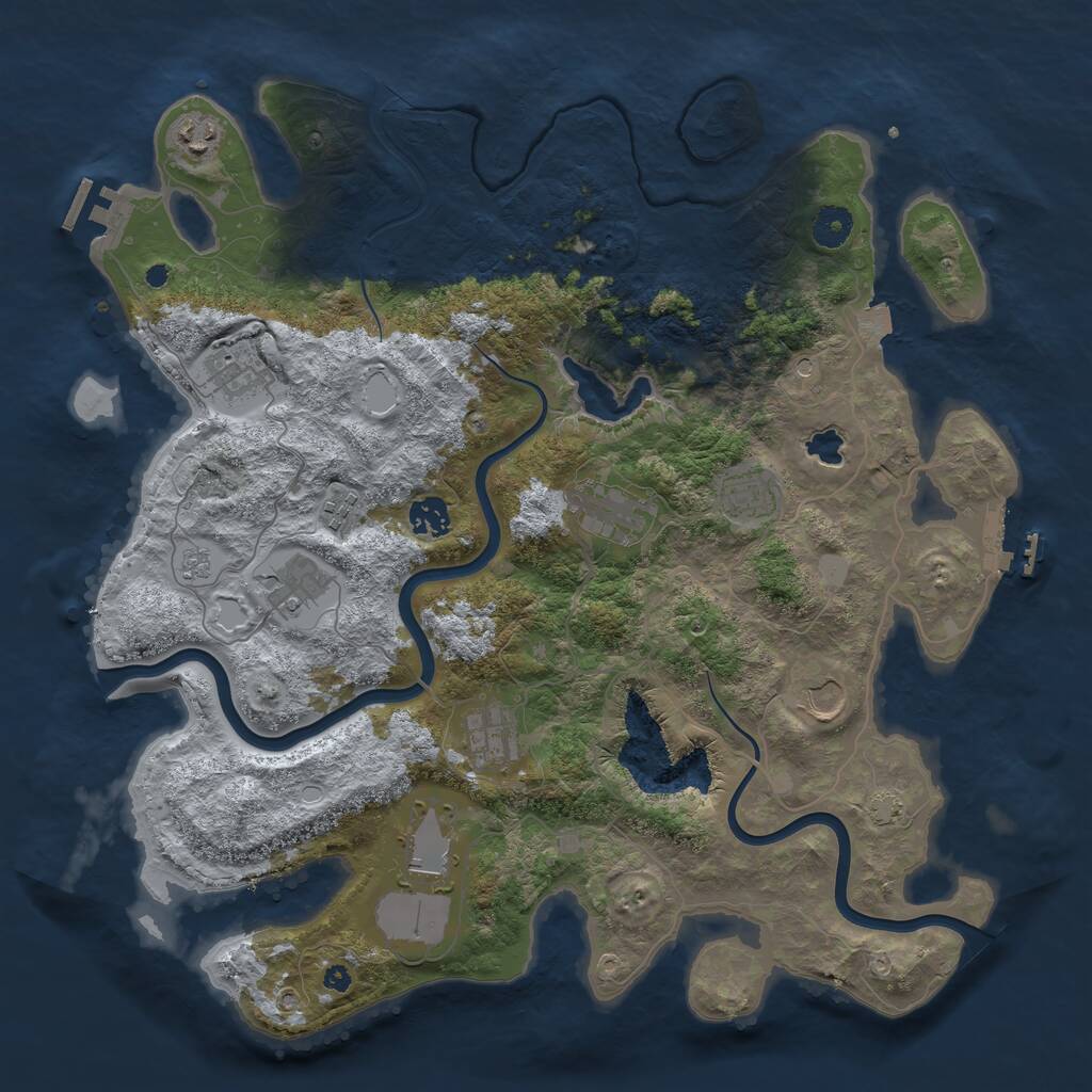 Rust Map: Procedural Map, Size: 4000, Seed: 243671934, 16 Monuments