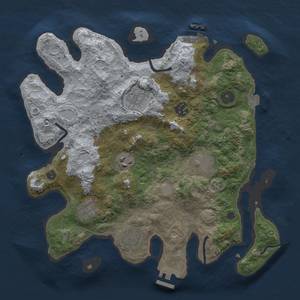 Thumbnail Rust Map: Procedural Map, Size: 3300, Seed: 634569154, 14 Monuments
