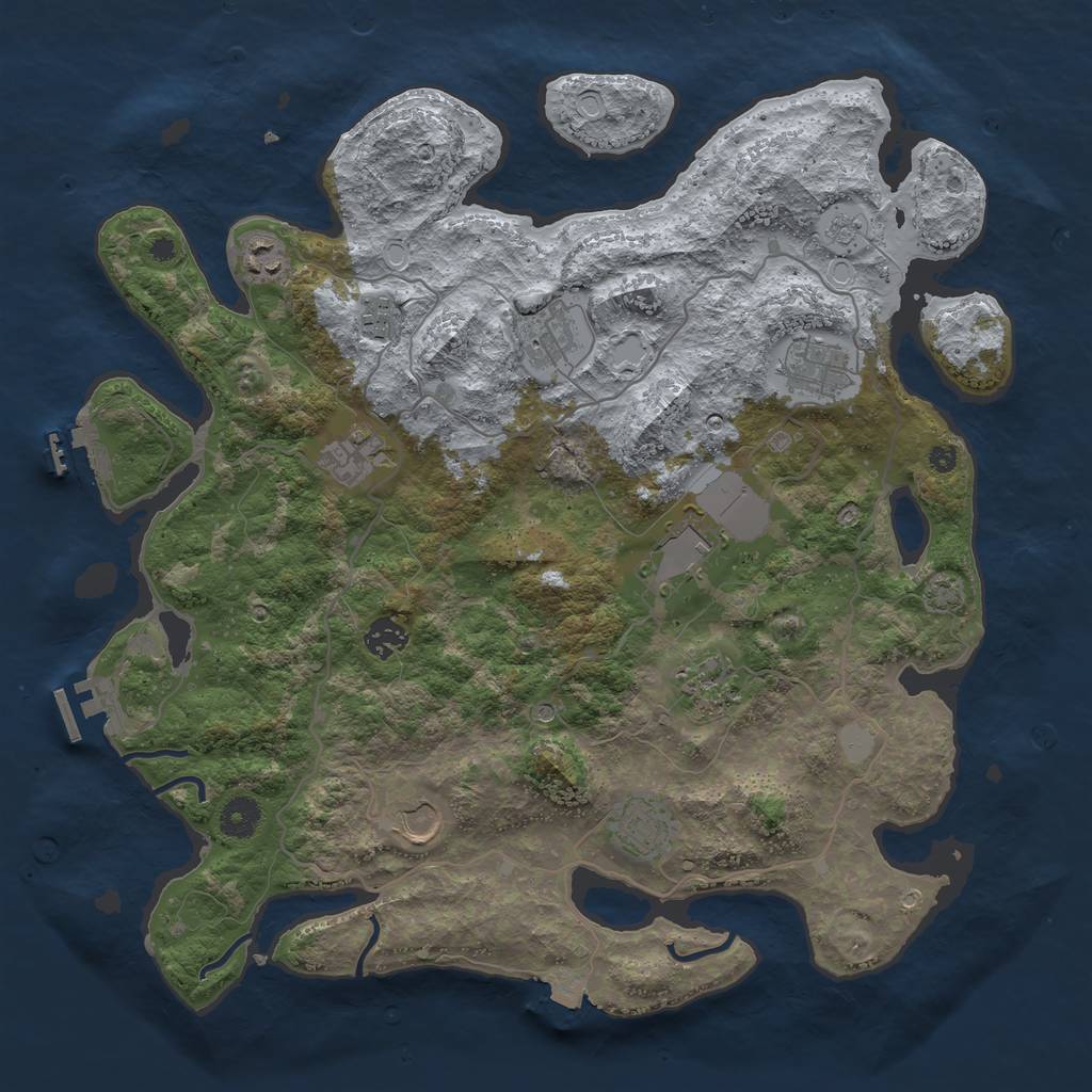 Rust Map: Procedural Map, Size: 4000, Seed: 5698754, 18 Monuments