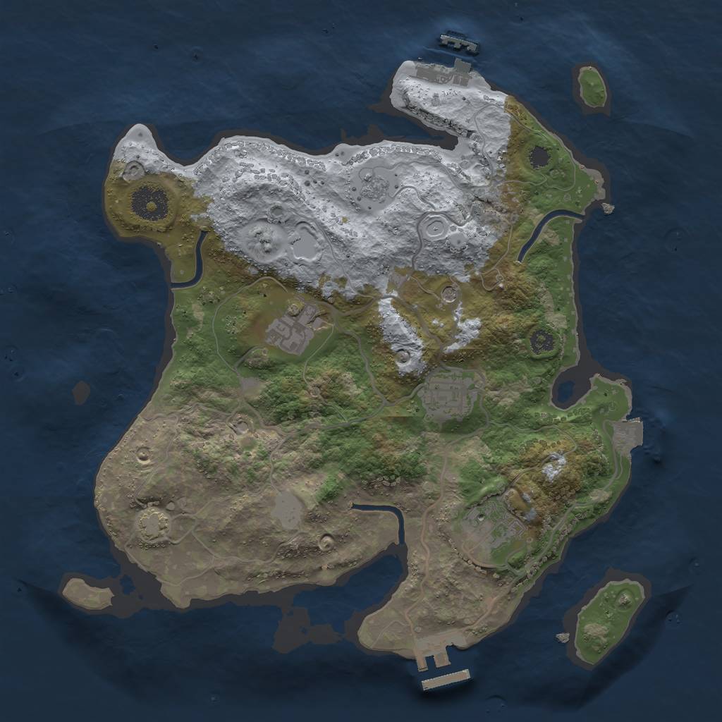 Rust Map: Procedural Map, Size: 3000, Seed: 2123512164, 11 Monuments