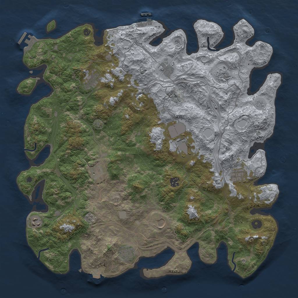Rust Map: Procedural Map, Size: 4500, Seed: 1518108167, 19 Monuments