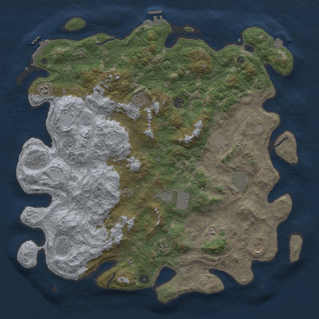 Rust Map: Procedural Map, Size: 4750, Seed: 514, 19 Monuments