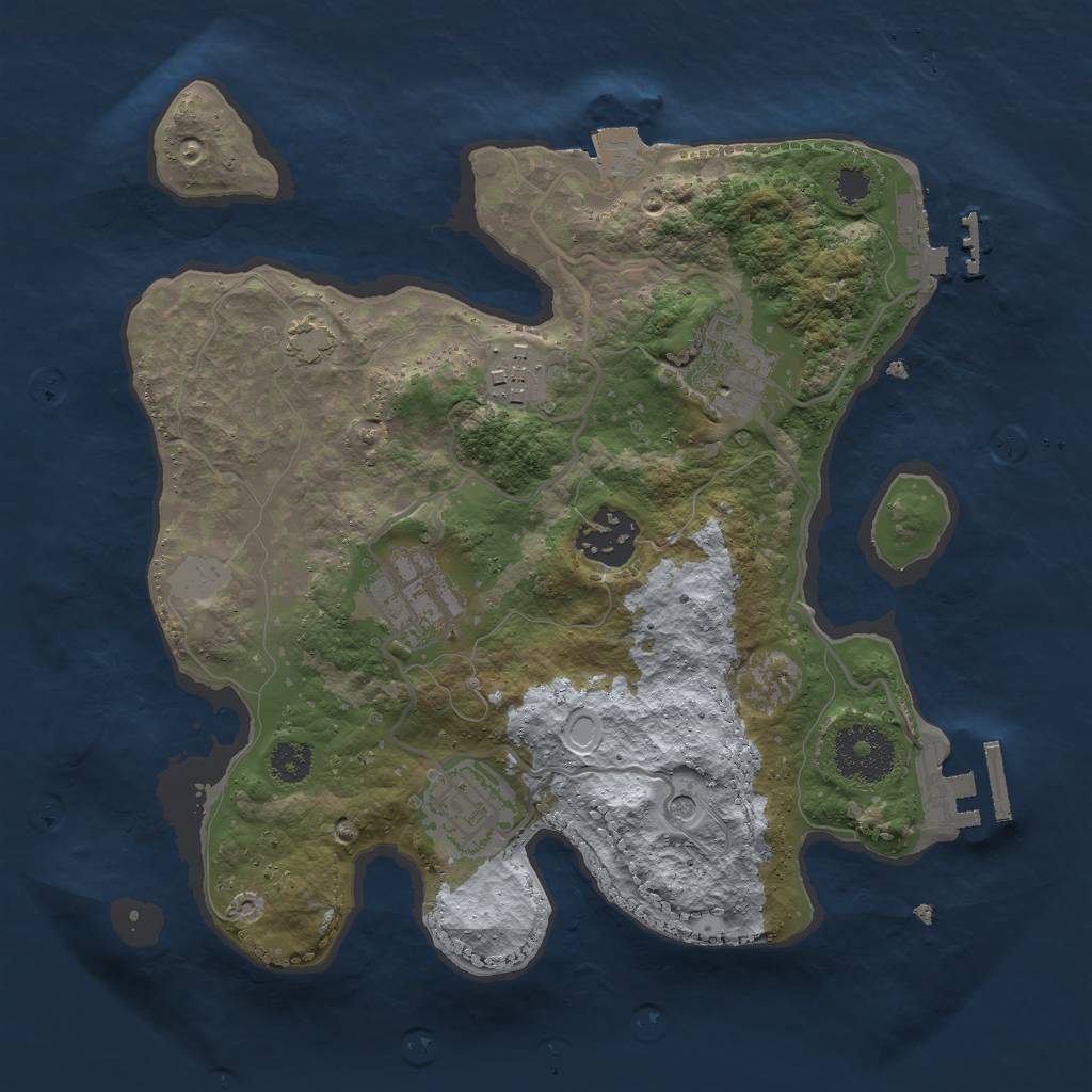 Rust Map: Procedural Map, Size: 2739, Seed: 1185124, 12 Monuments