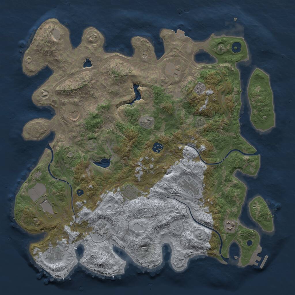 Rust Map: Procedural Map, Size: 4250, Seed: 572395771, 15 Monuments