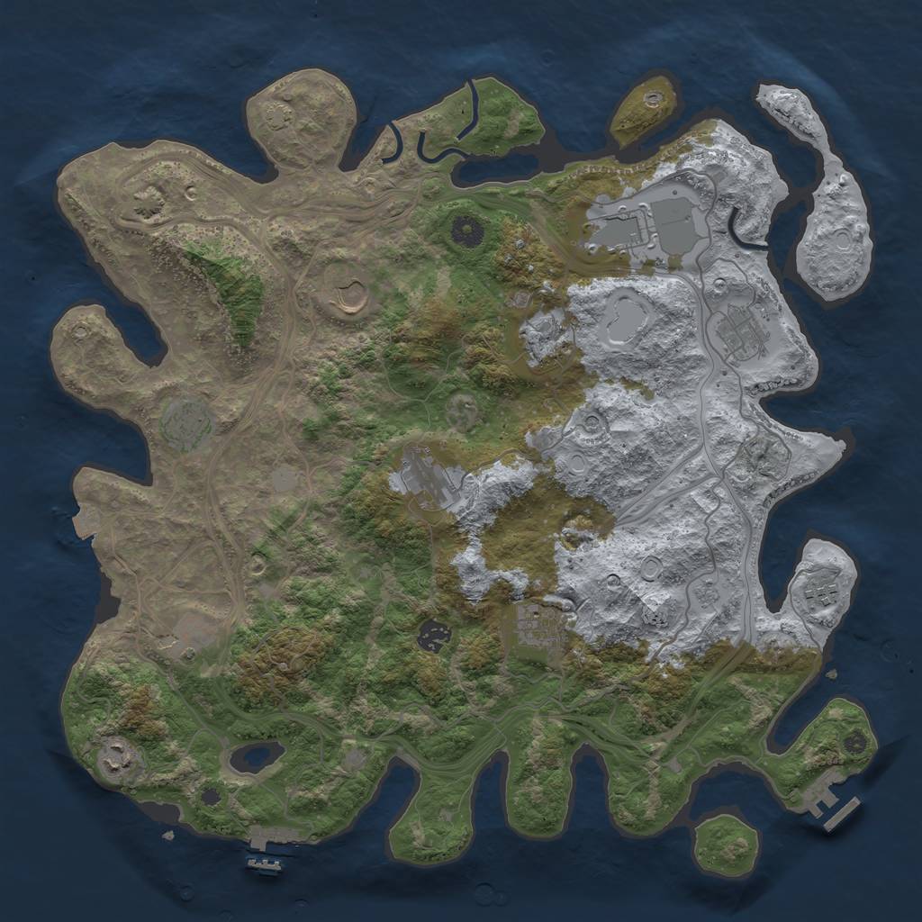 Rust Map: Procedural Map, Size: 4250, Seed: 1862191201, 19 Monuments