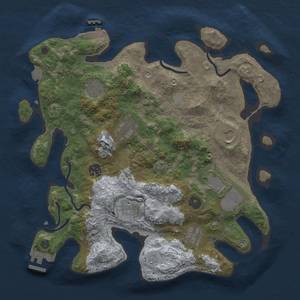 Thumbnail Rust Map: Procedural Map, Size: 3500, Seed: 2024061473, 15 Monuments