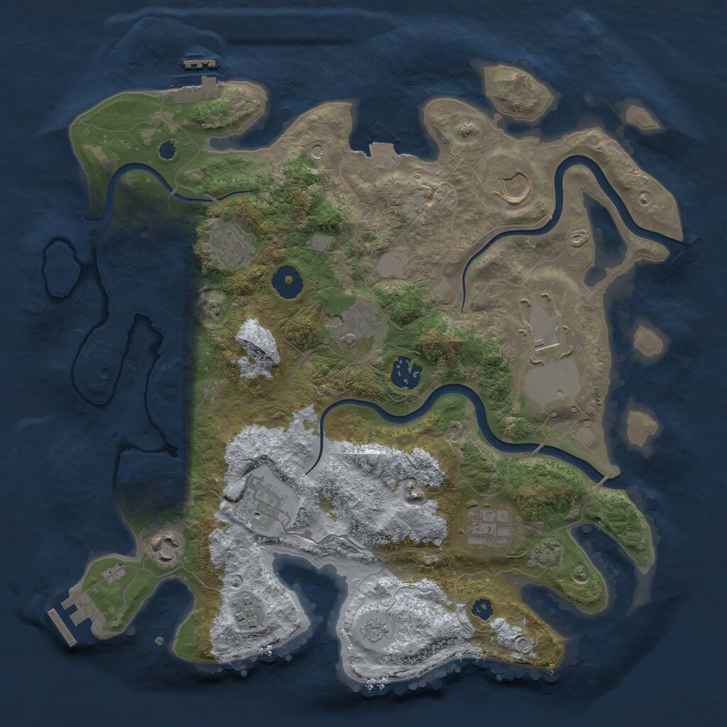 Rust Map: Procedural Map, Size: 3500, Seed: 2024061473, 15 Monuments