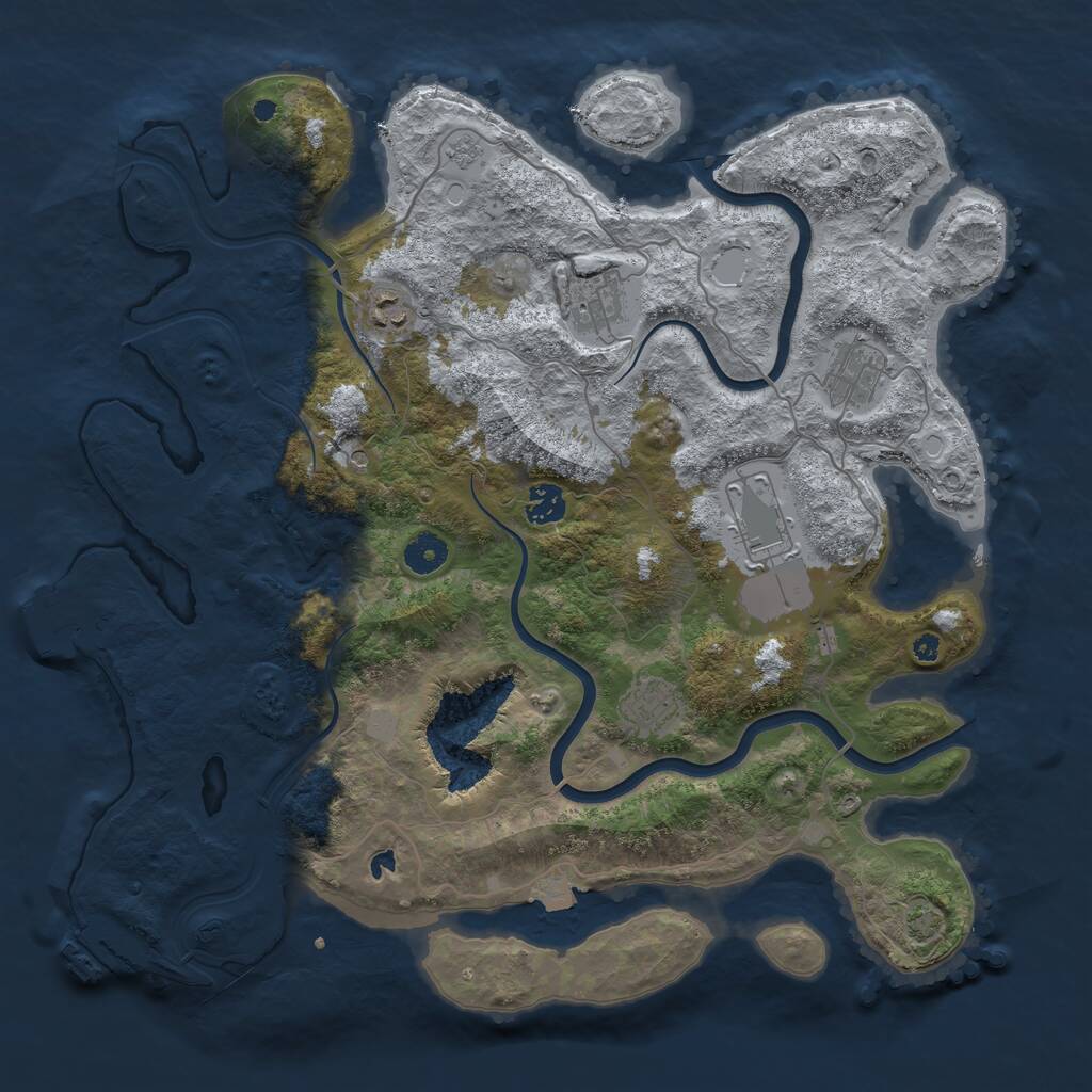 Rust Map: Procedural Map, Size: 4000, Seed: 1311998975, 12 Monuments