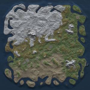 Thumbnail Rust Map: Procedural Map, Size: 6000, Seed: 458947684, 19 Monuments