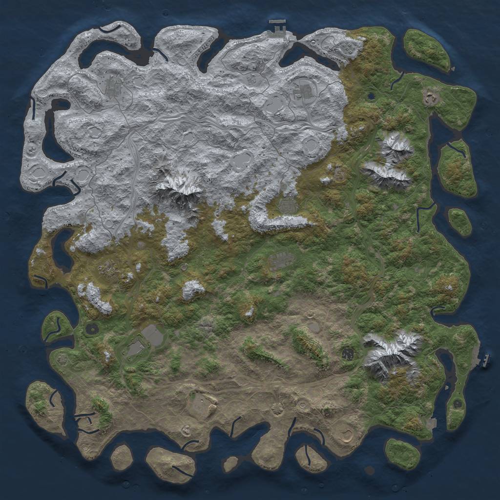 Rust Map: Procedural Map, Size: 6000, Seed: 458947684, 19 Monuments