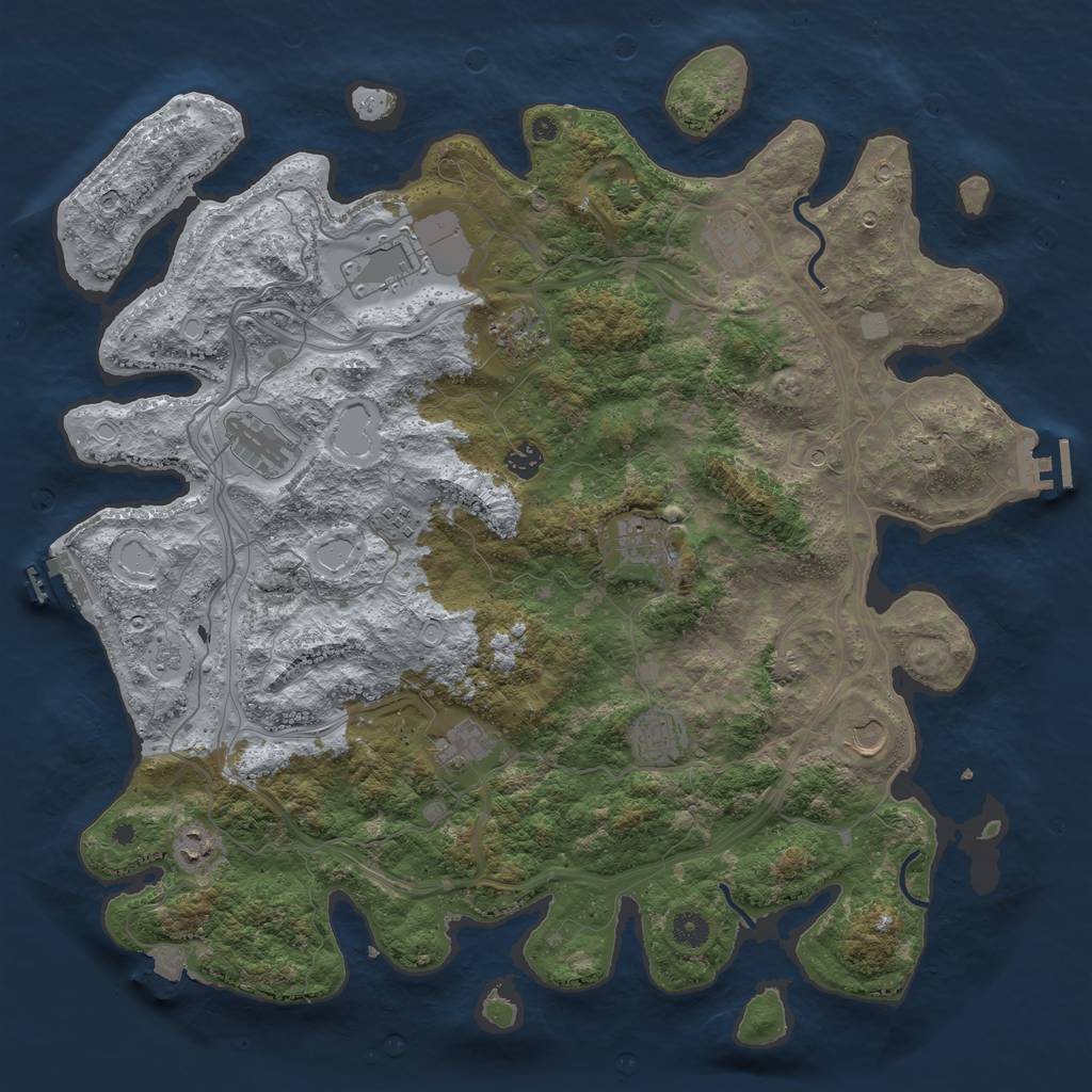 Rust Map: Procedural Map, Size: 4500, Seed: 1730556638, 19 Monuments