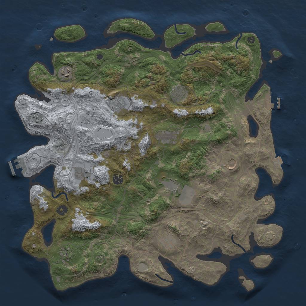 Rust Map: Procedural Map, Size: 4250, Seed: 176508096, 19 Monuments