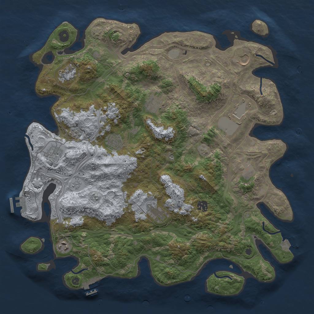 Rust Map: Procedural Map, Size: 4250, Seed: 617197572, 19 Monuments