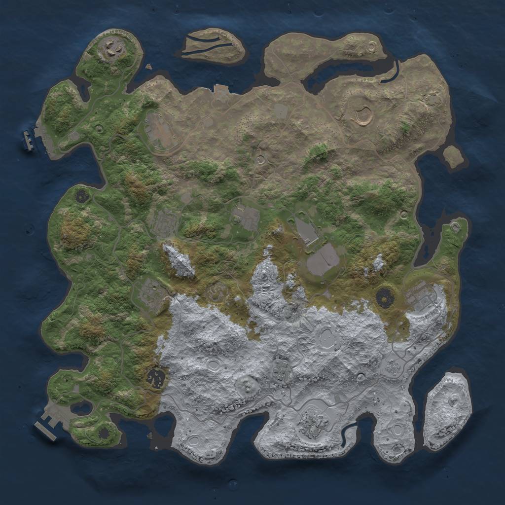 Rust Map: Procedural Map, Size: 4000, Seed: 1133312158, 19 Monuments