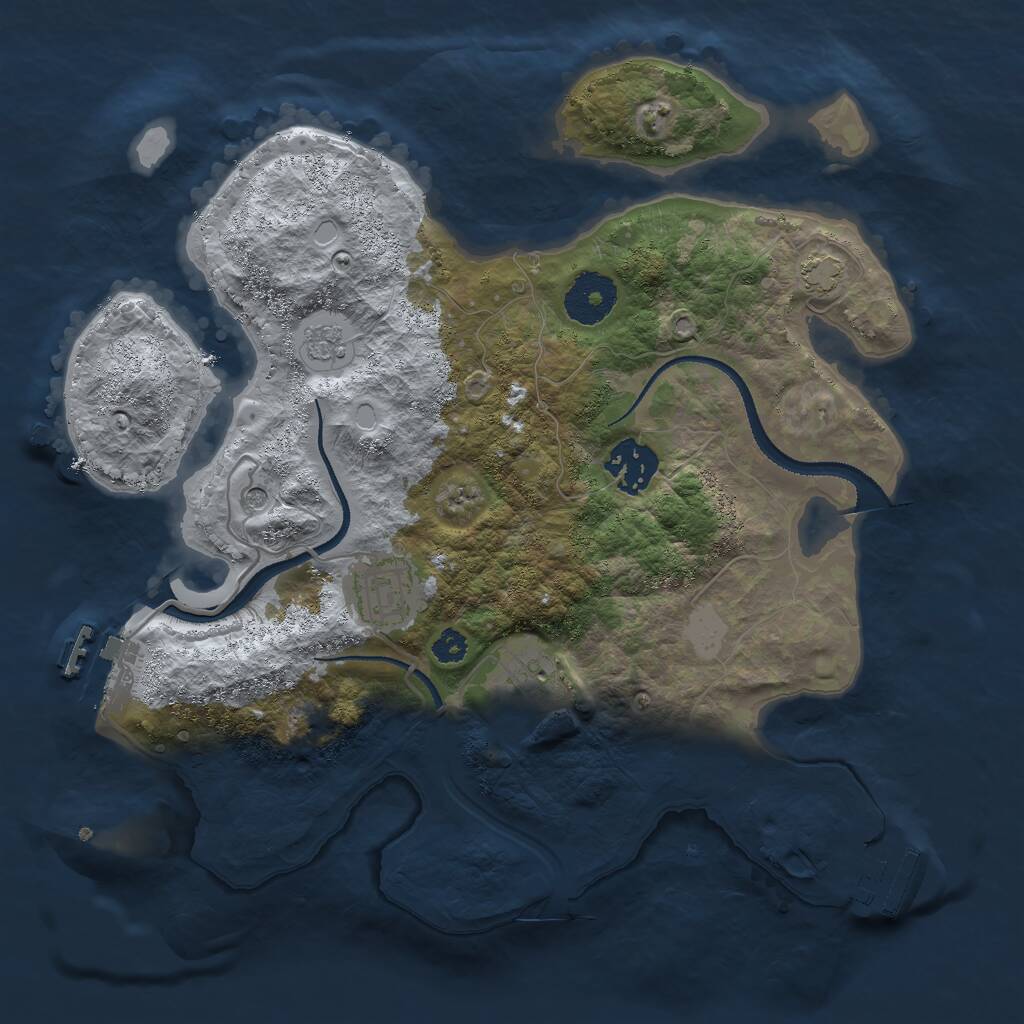 Rust Map: Procedural Map, Size: 3000, Seed: 540880458, 9 Monuments