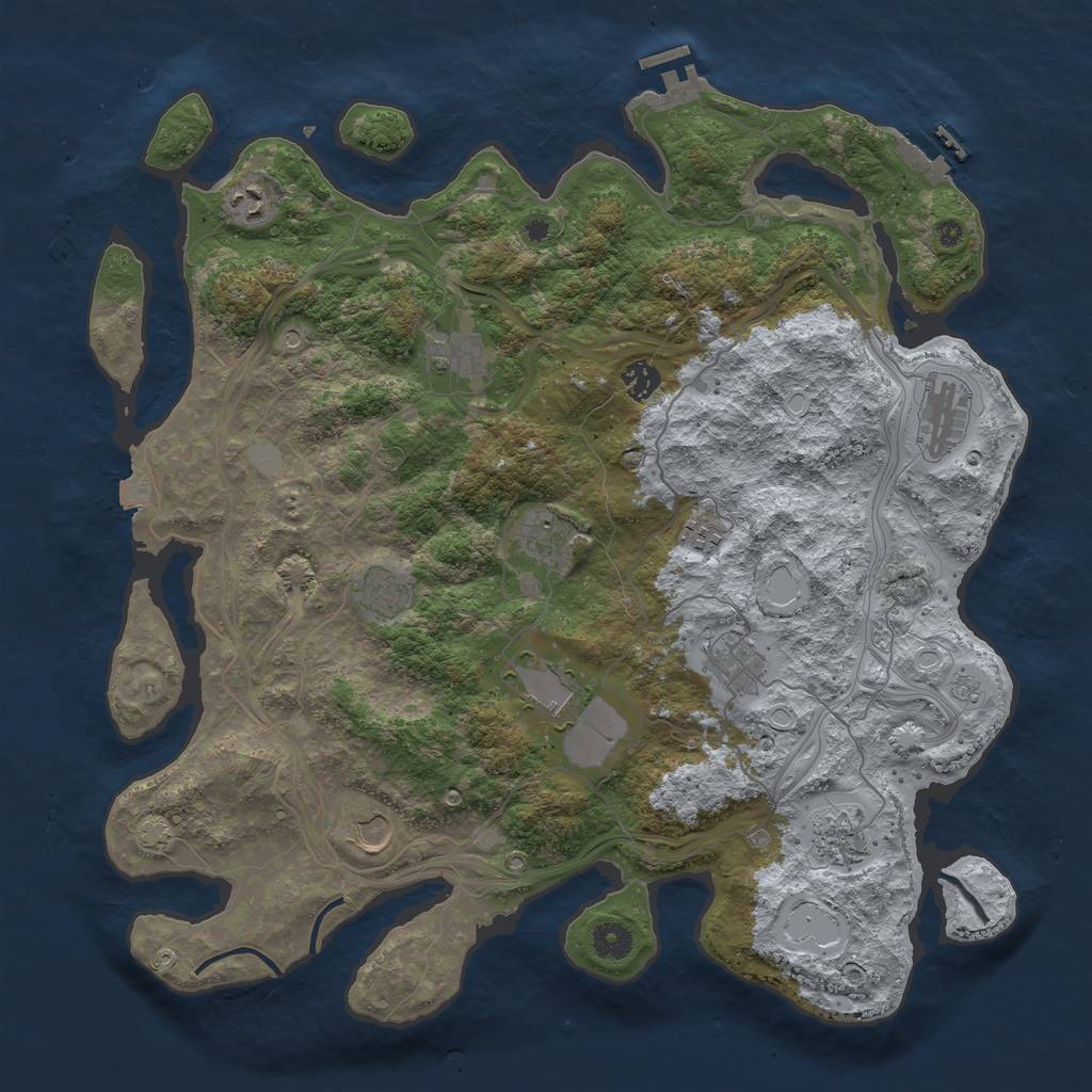 Rust Map: Procedural Map, Size: 4250, Seed: 79422991, 19 Monuments