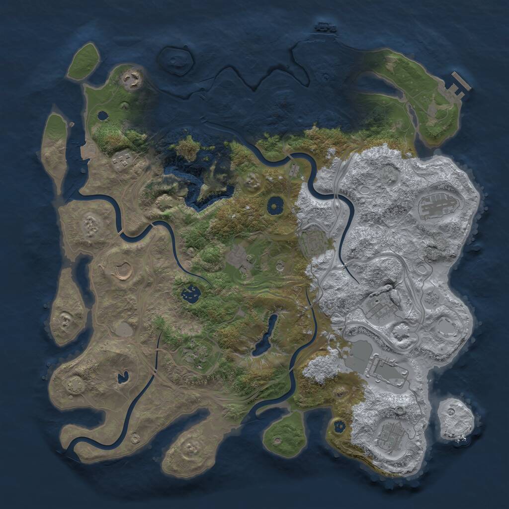 Rust Map: Procedural Map, Size: 4250, Seed: 79422991, 17 Monuments