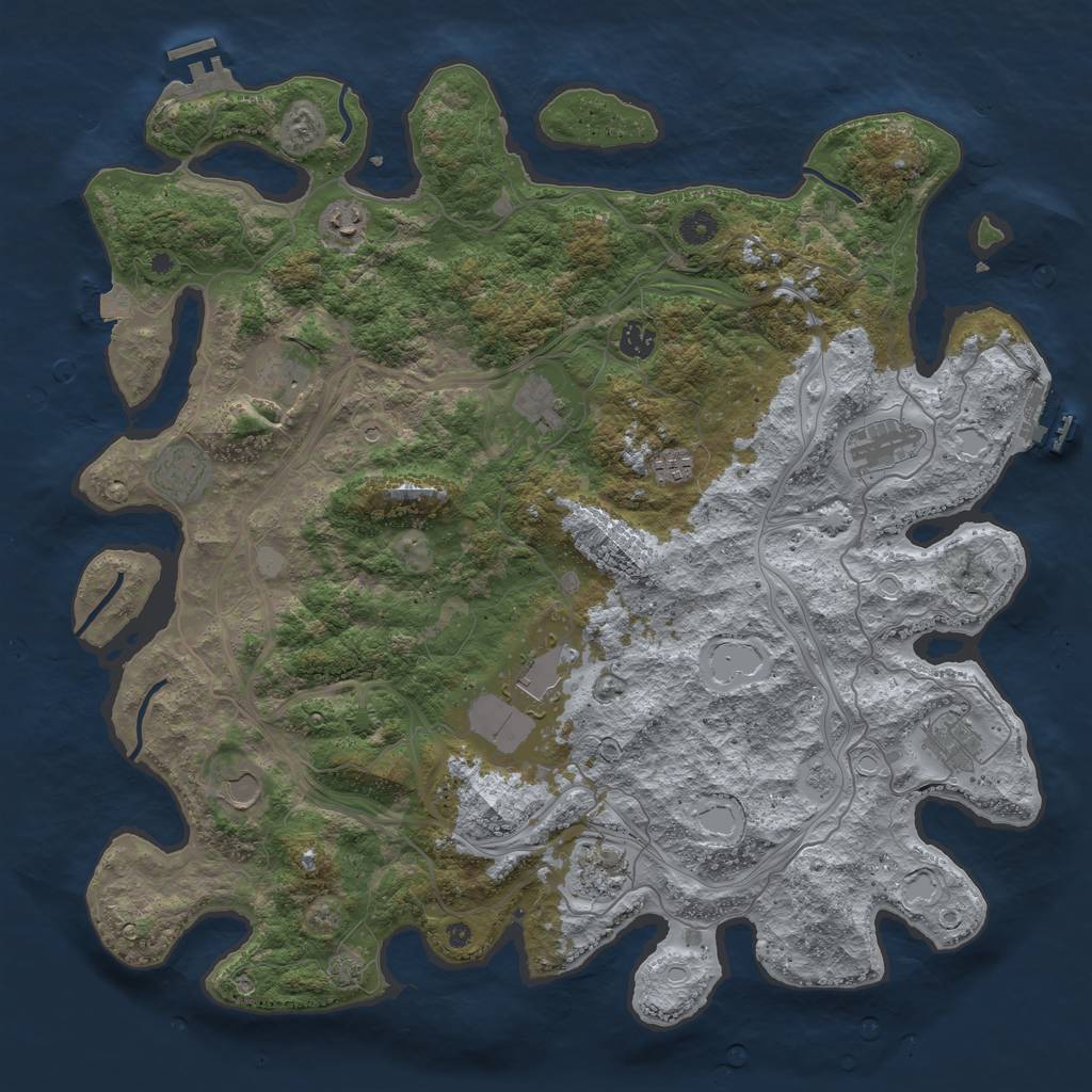 Rust Map: Procedural Map, Size: 4500, Seed: 1482235428, 19 Monuments