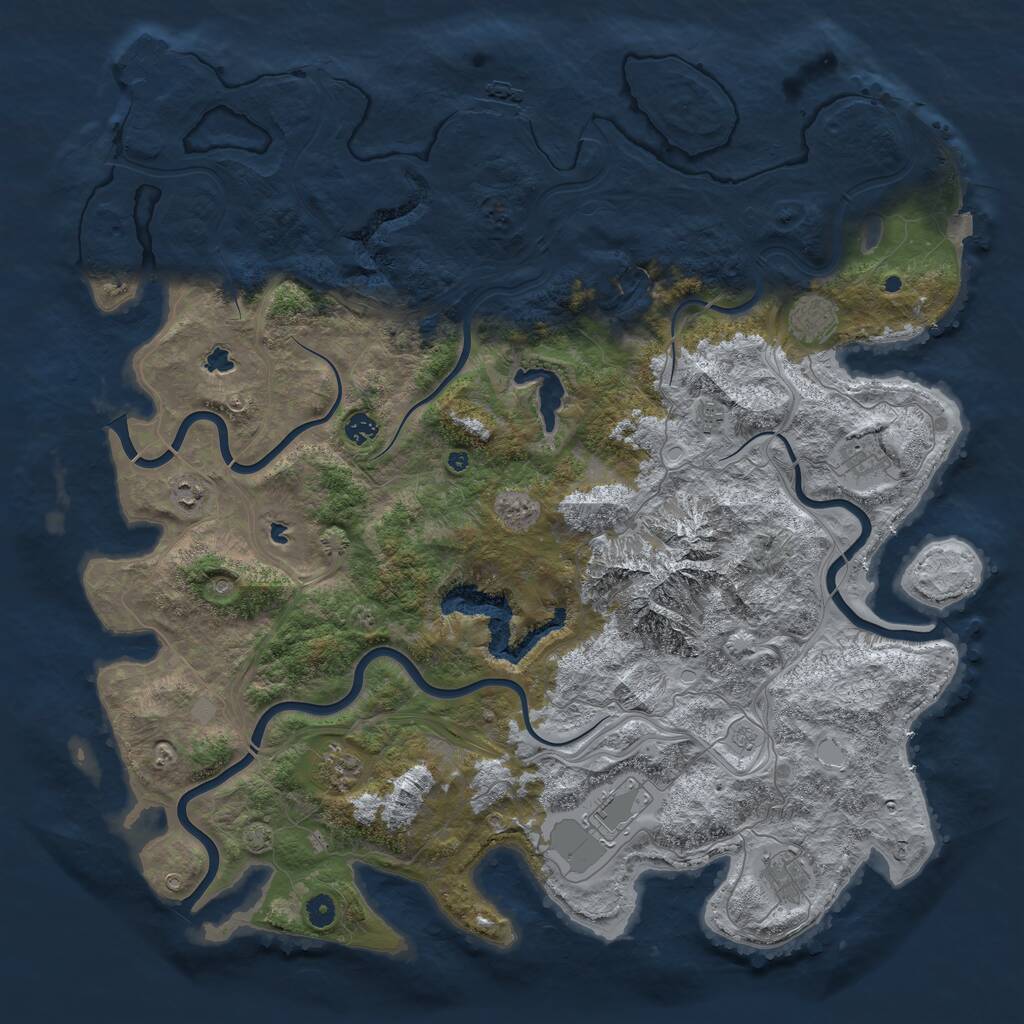 Rust Map: Procedural Map, Size: 5000, Seed: 95457448, 14 Monuments