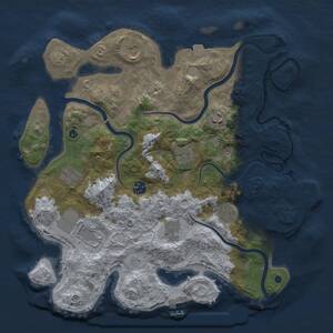 Thumbnail Rust Map: Procedural Map, Size: 3750, Seed: 661745, 14 Monuments
