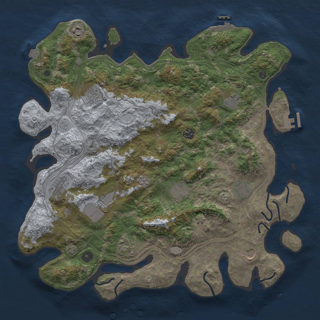 Rust Map: Procedural Map, Size: 4300, Seed: 1294547935, 19 Monuments