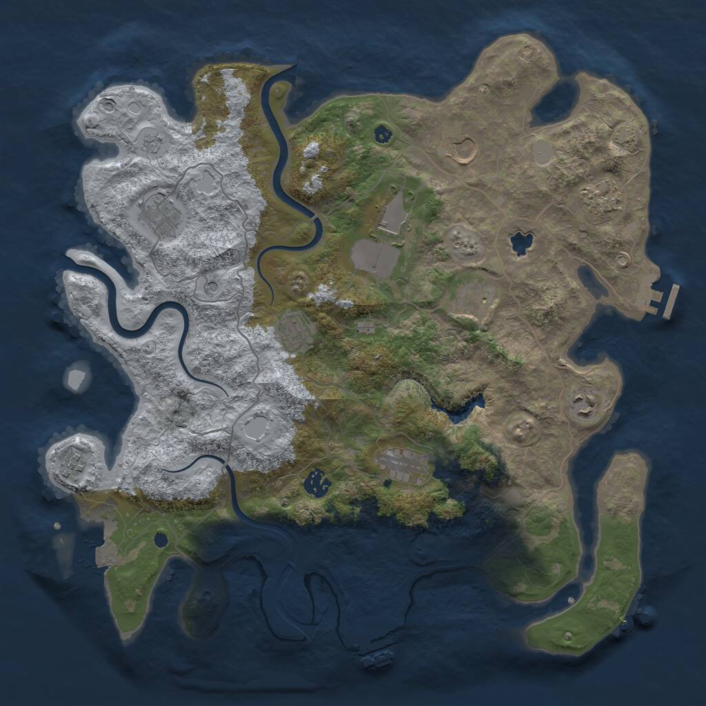 Rust Map: Procedural Map, Size: 4000, Seed: 6656, 16 Monuments