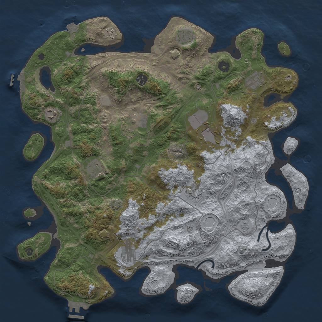 Rust Map: Procedural Map, Size: 4250, Seed: 1729556550, 18 Monuments