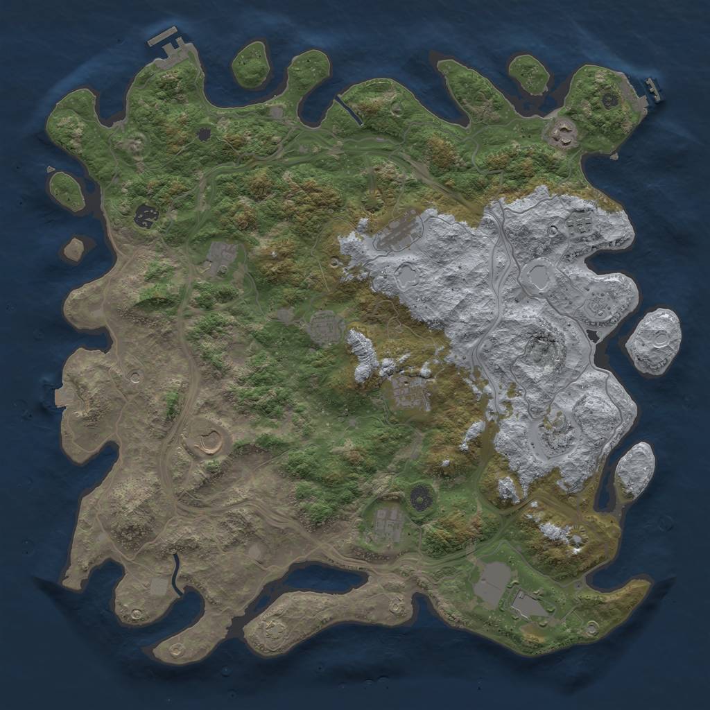 Rust Map: Procedural Map, Size: 4500, Seed: 312626179, 19 Monuments