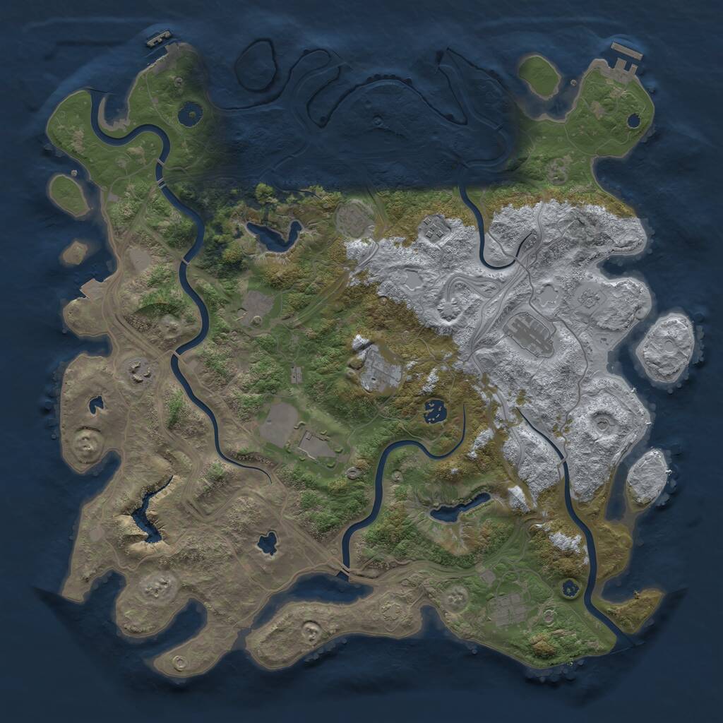 Rust Map: Procedural Map, Size: 4500, Seed: 312626179, 15 Monuments