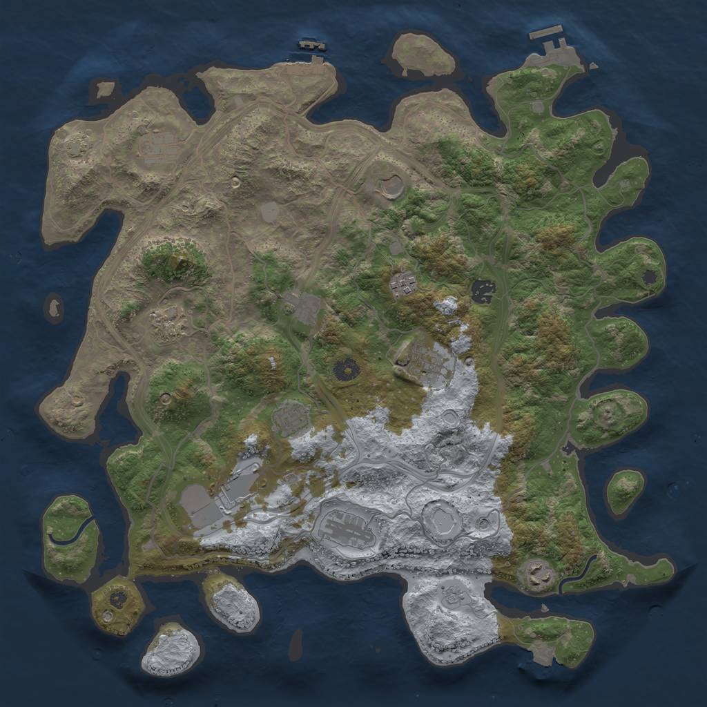 Rust Map: Procedural Map, Size: 4250, Seed: 1462981945, 19 Monuments