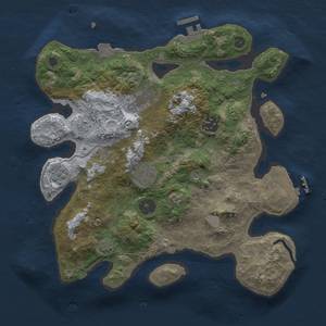 Thumbnail Rust Map: Procedural Map, Size: 3000, Seed: 1821525368, 12 Monuments