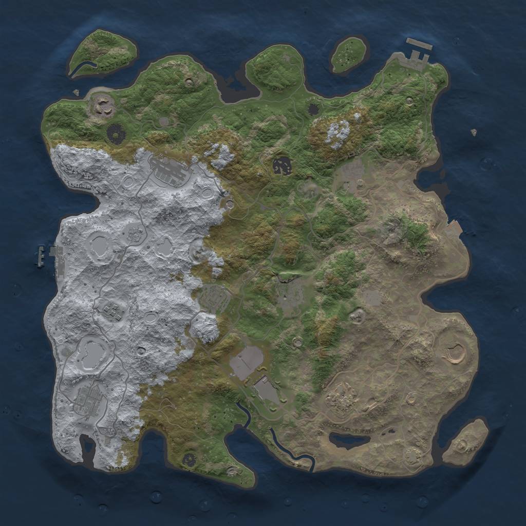 Rust Map: Procedural Map, Size: 4000, Seed: 208877131, 19 Monuments