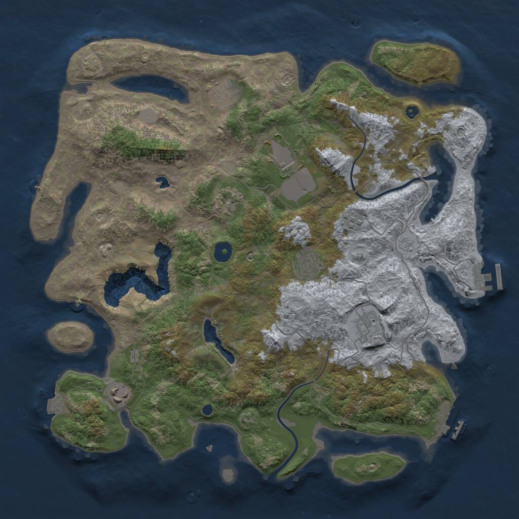 Rust Map: Procedural Map, Size: 4000, Seed: 135656343, 13 Monuments