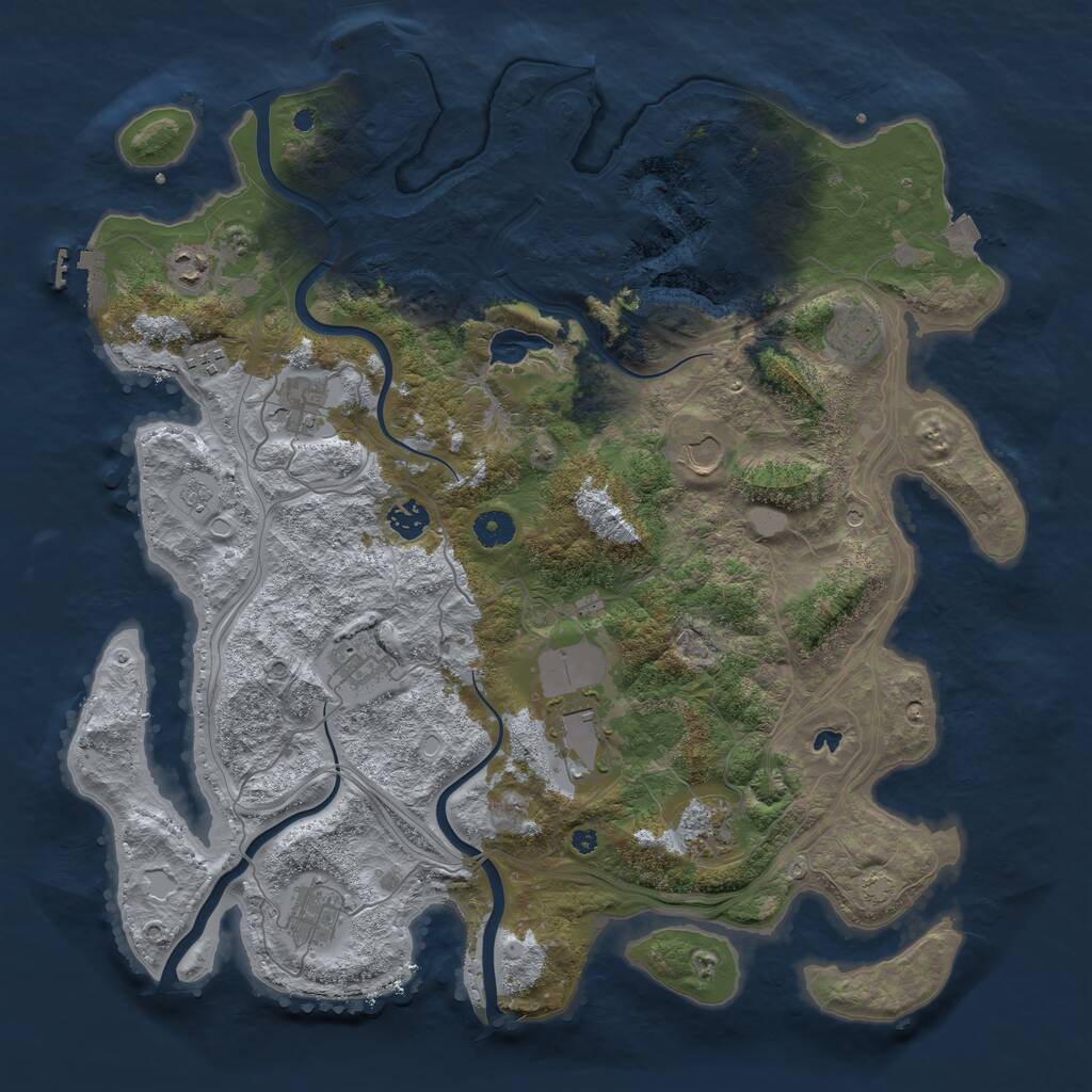 Rust Map: Procedural Map, Size: 4250, Seed: 612677755, 16 Monuments