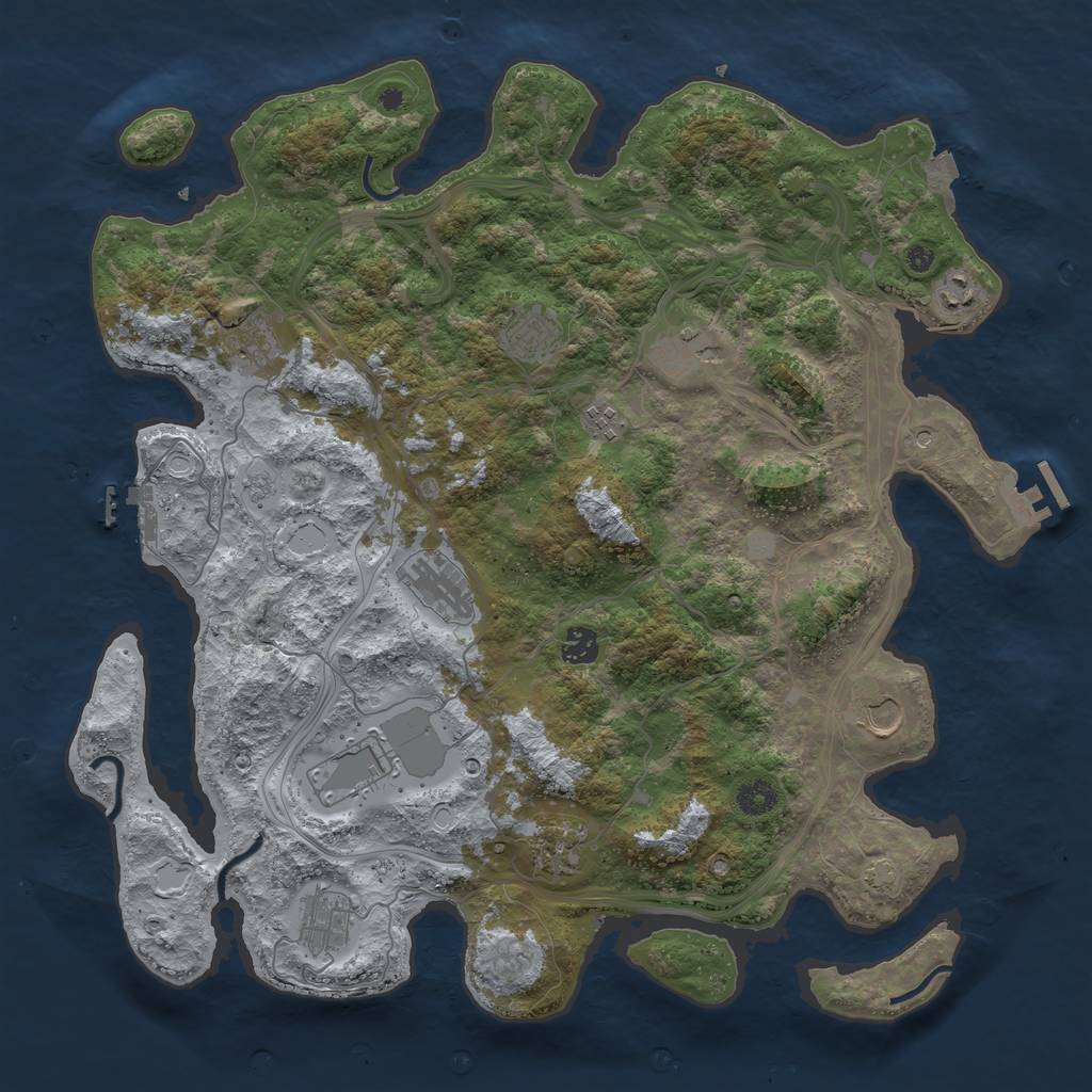 Rust Map: Procedural Map, Size: 4250, Seed: 612677755, 19 Monuments